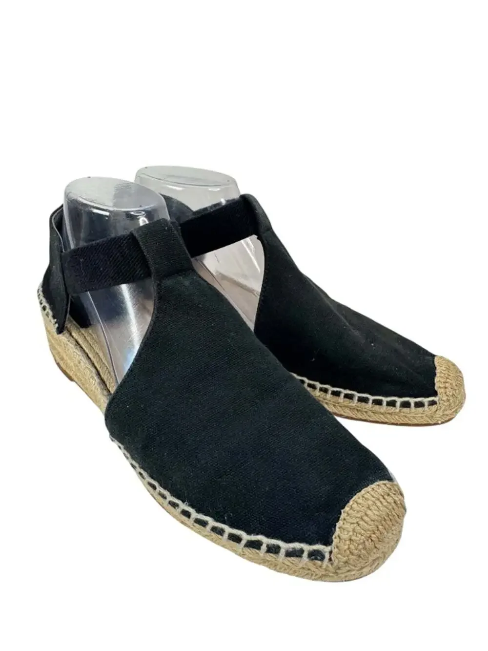 Tory Burch Catalina 3 Black Espadrille Wedge Sandals Resort Chic Womens 10